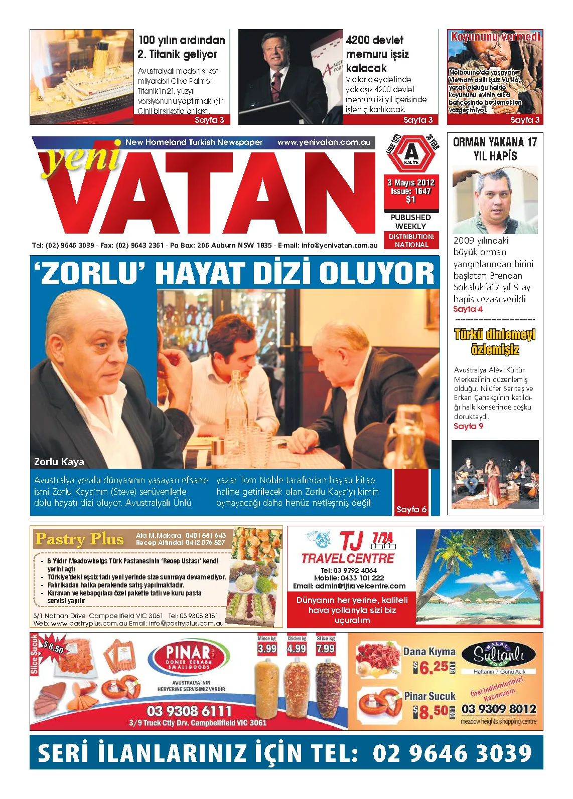 Yeni Vatan – 3 Mayıs 2012 – Sayı 1647