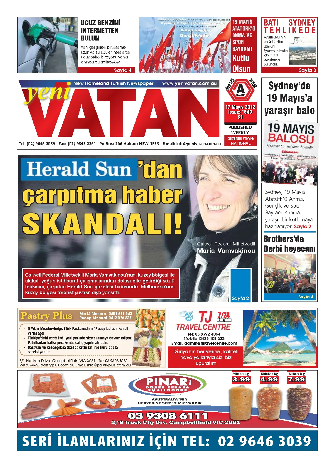 Yeni Vatan – 17 Mayıs 2012 – Sayı 1649