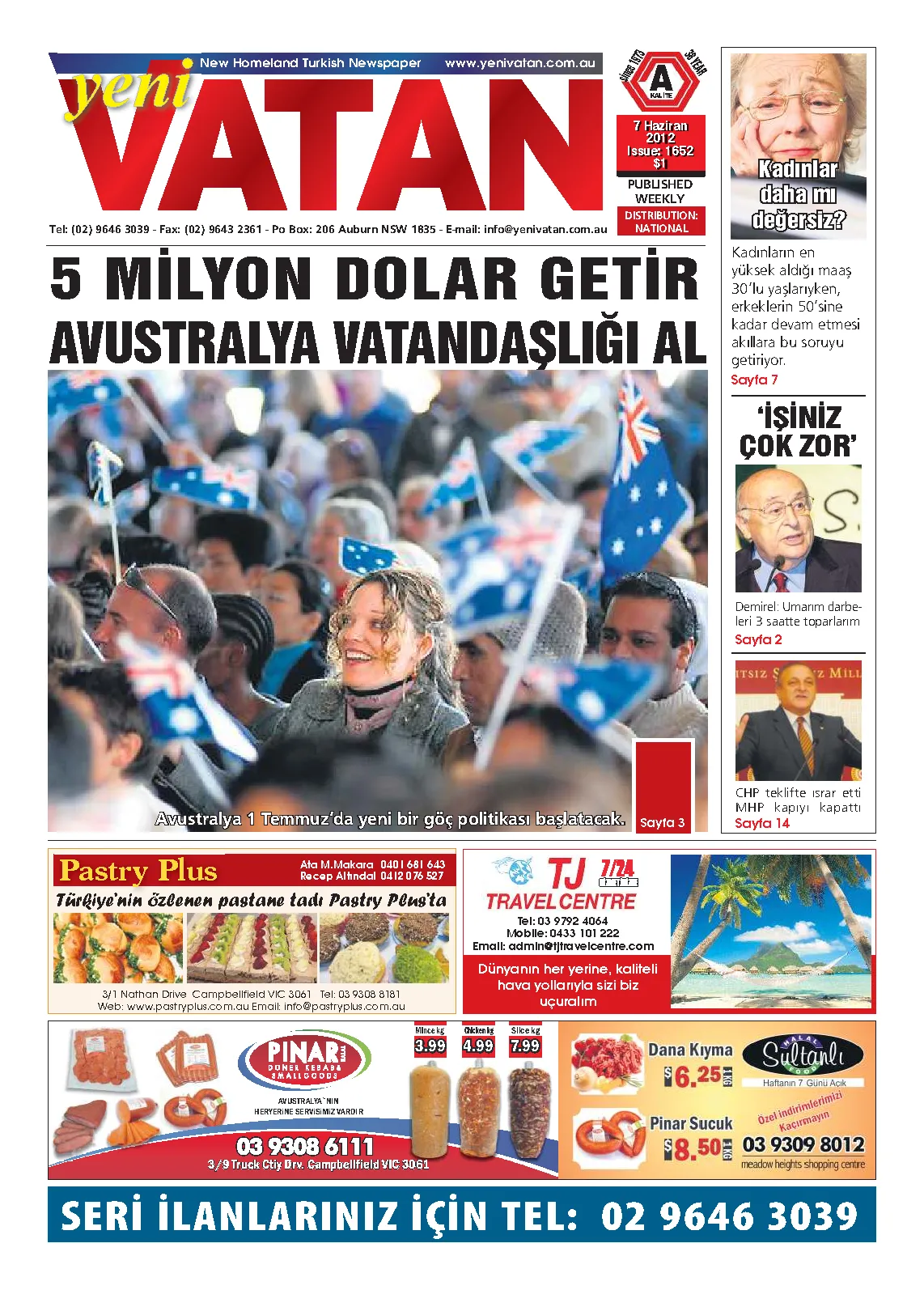 Yeni Vatan – 7 Haziran 2012 – Sayı 1652