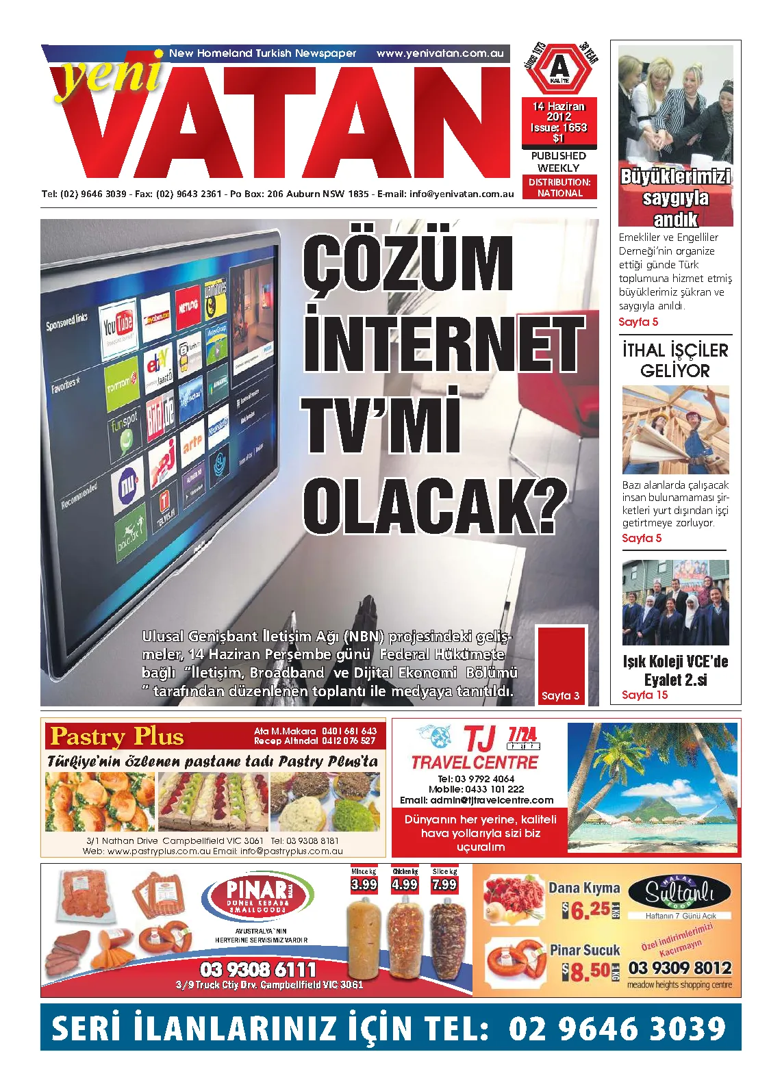 Yeni Vatan – 17 Haziran 2012 – Sayı 1653