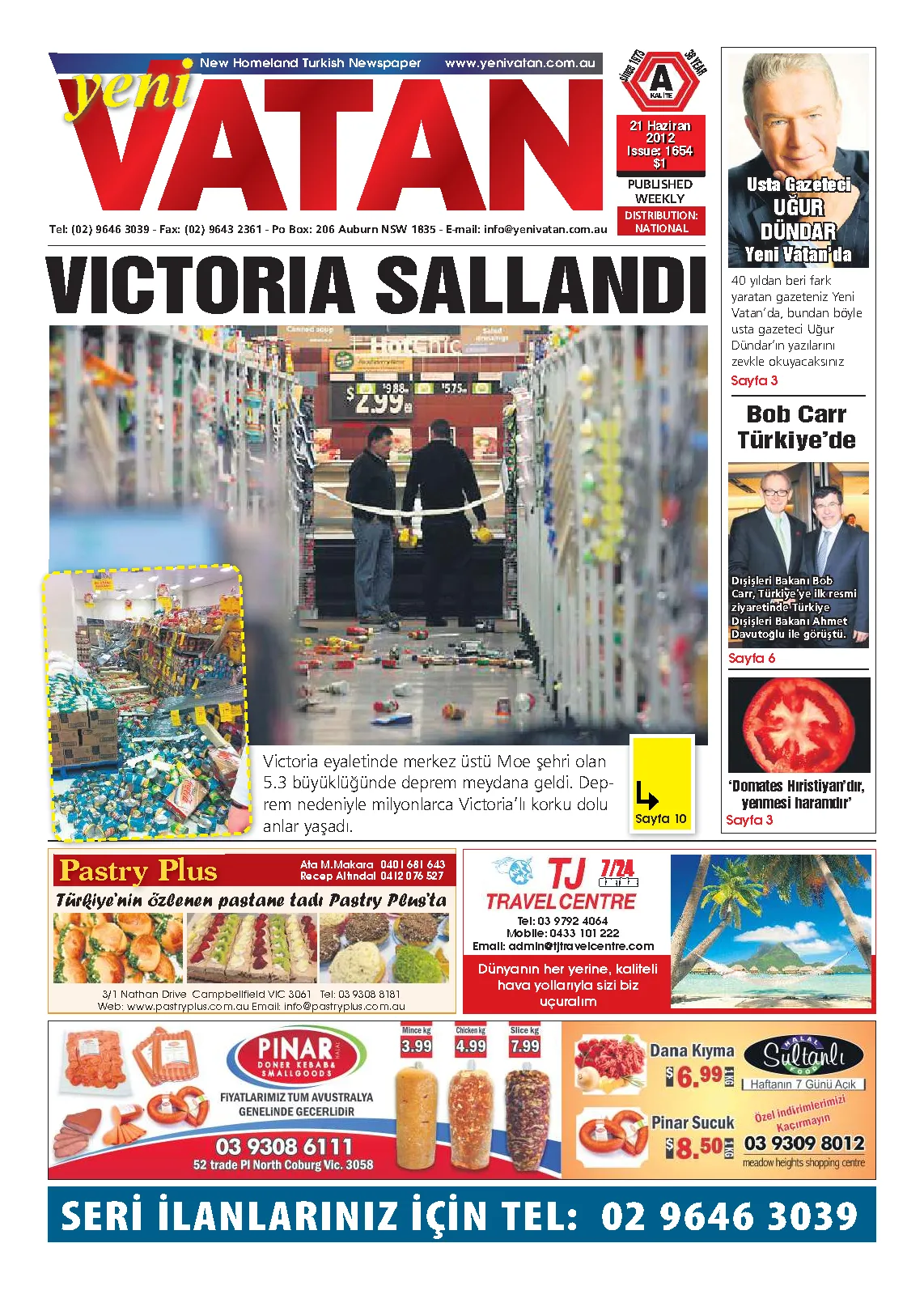 Yeni Vatan – 21 Haziran 2012 – Sayı 1654