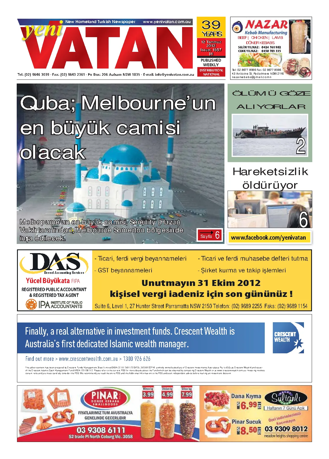 Yeni Vatan – 12 Temmuz 2012 – Sayı 1657