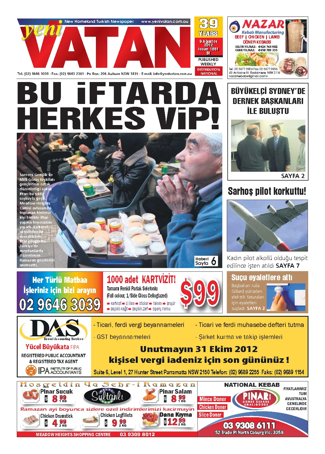 Yeni Vatan – 9 Ağustos 2012 – Sayı 1661