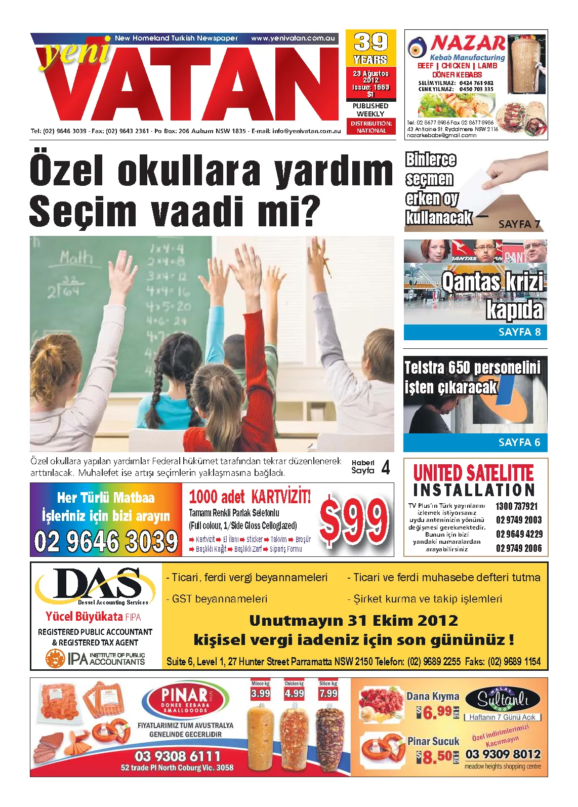 Yeni Vatan – 23 Ağustos 2012 – Sayı 1663
