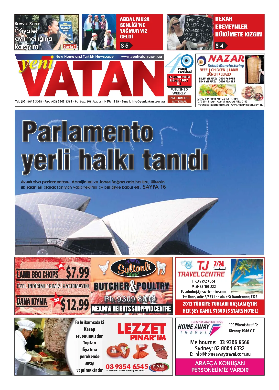 Yeni Vatan – 14 Şubat 2013 – Sayı 1687