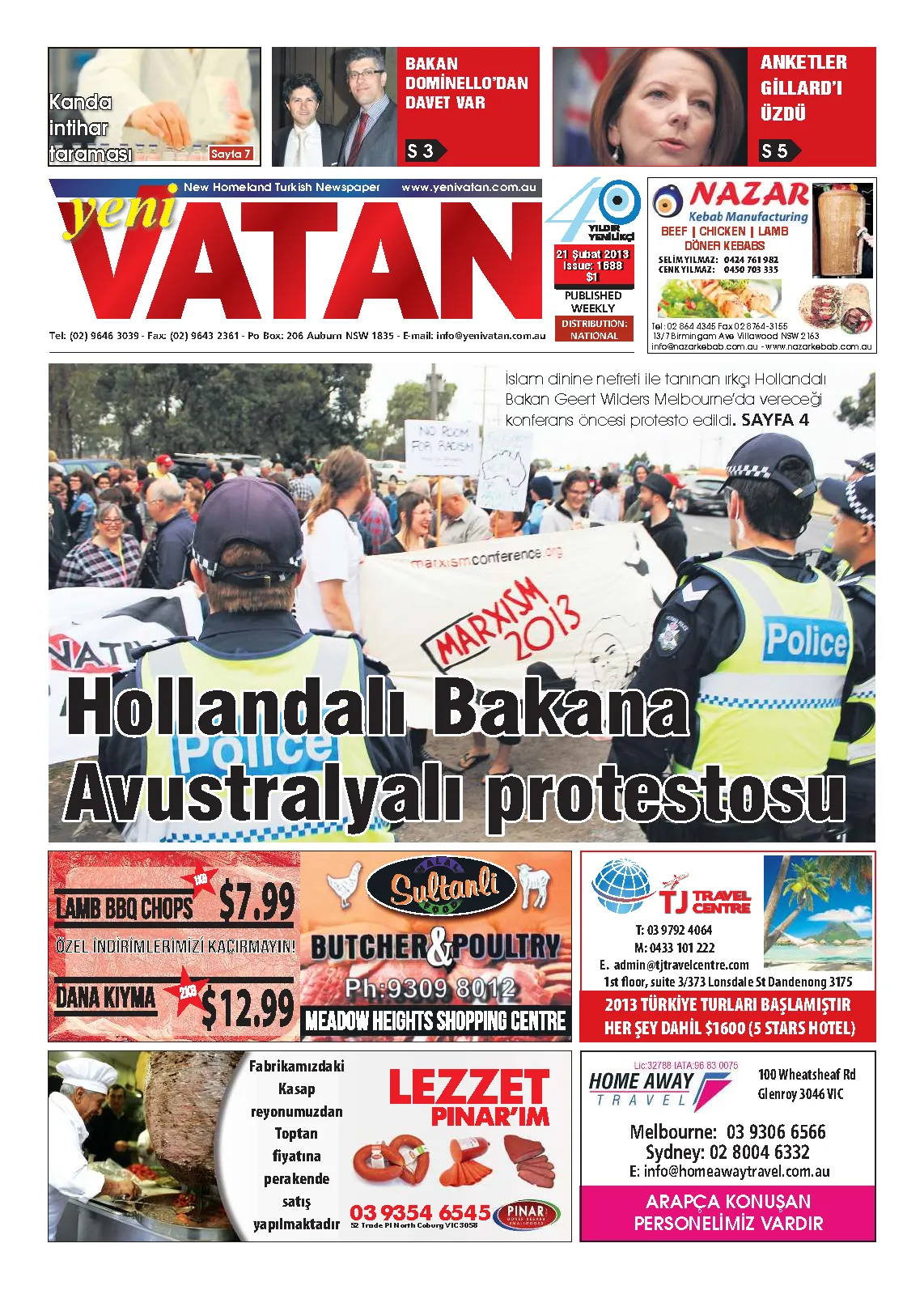 Yeni Vatan – 21 Şubat 2013 – Sayı 1688