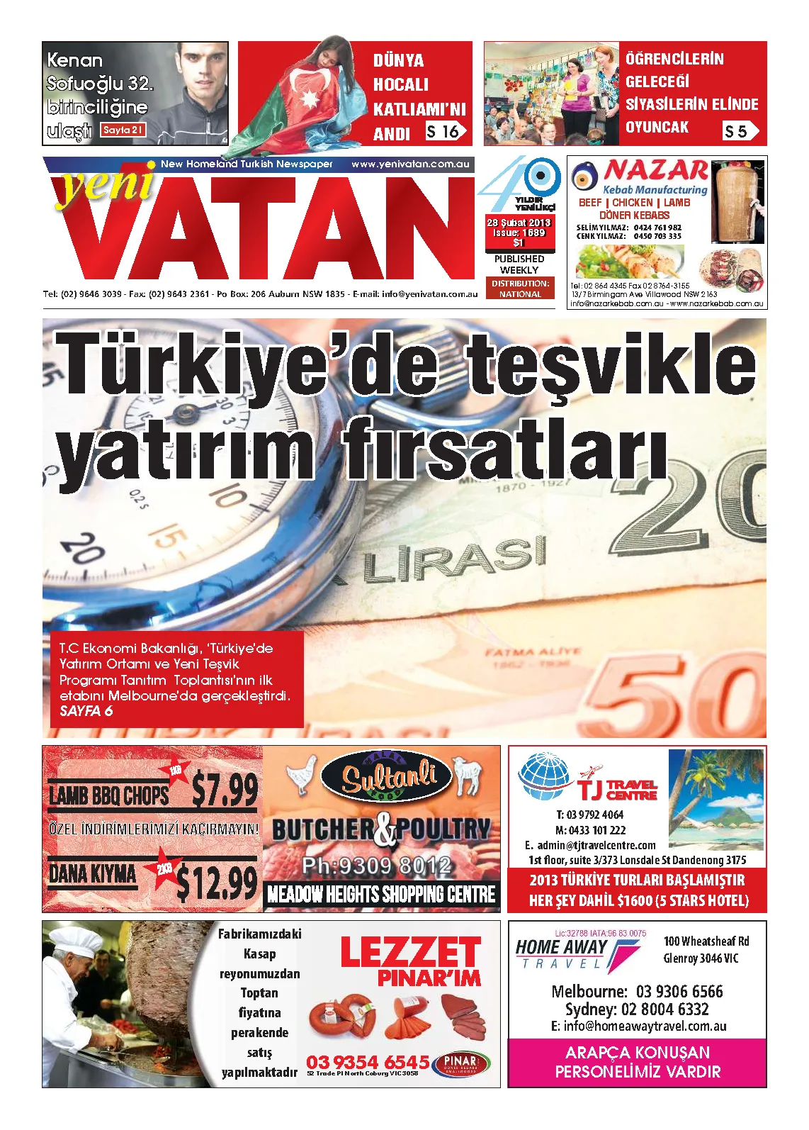 Yeni Vatan – 28 Şubat 2013 – Sayı 1689