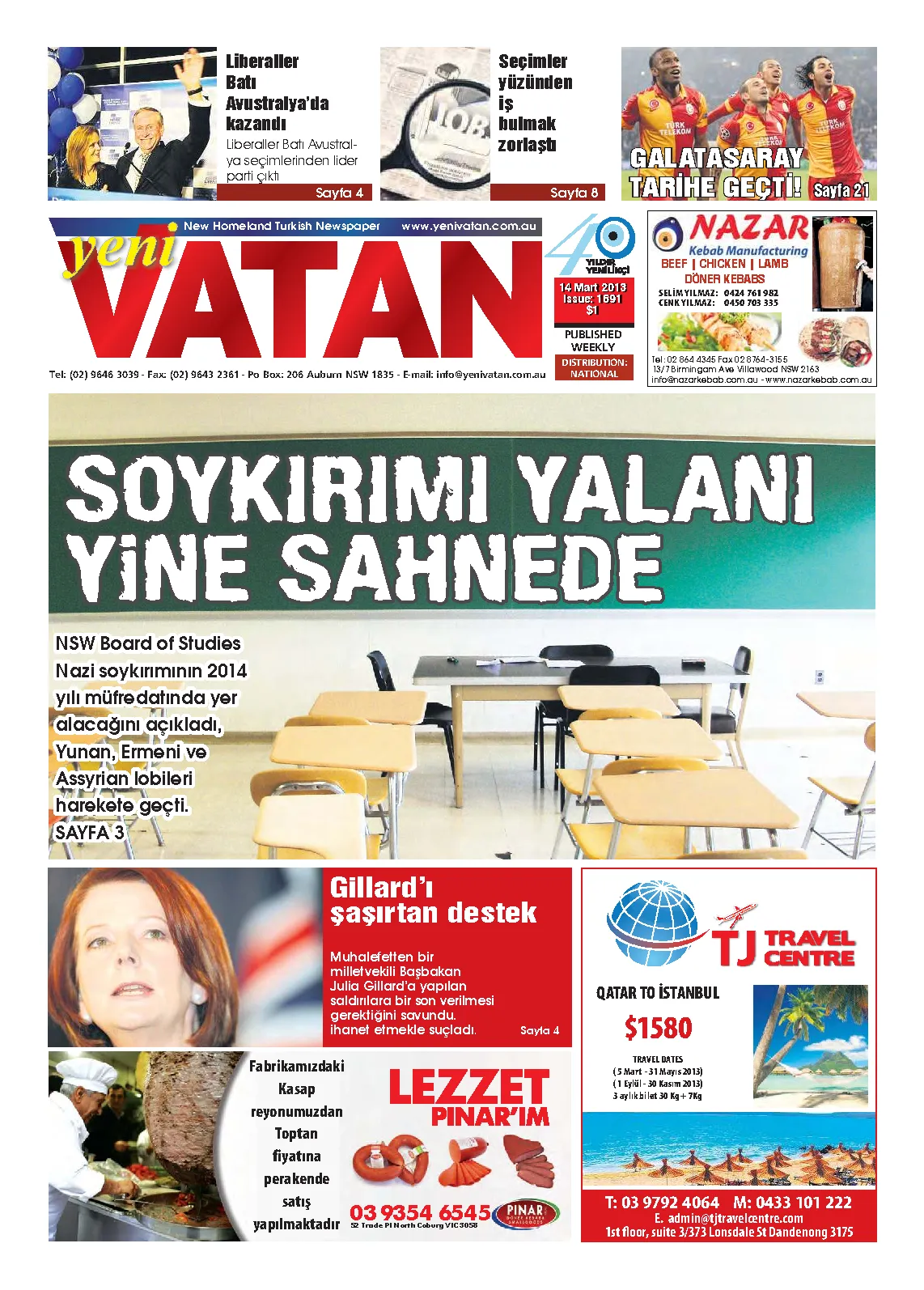 Yeni Vatan – 14 Mart 2013 – Sayı 1691