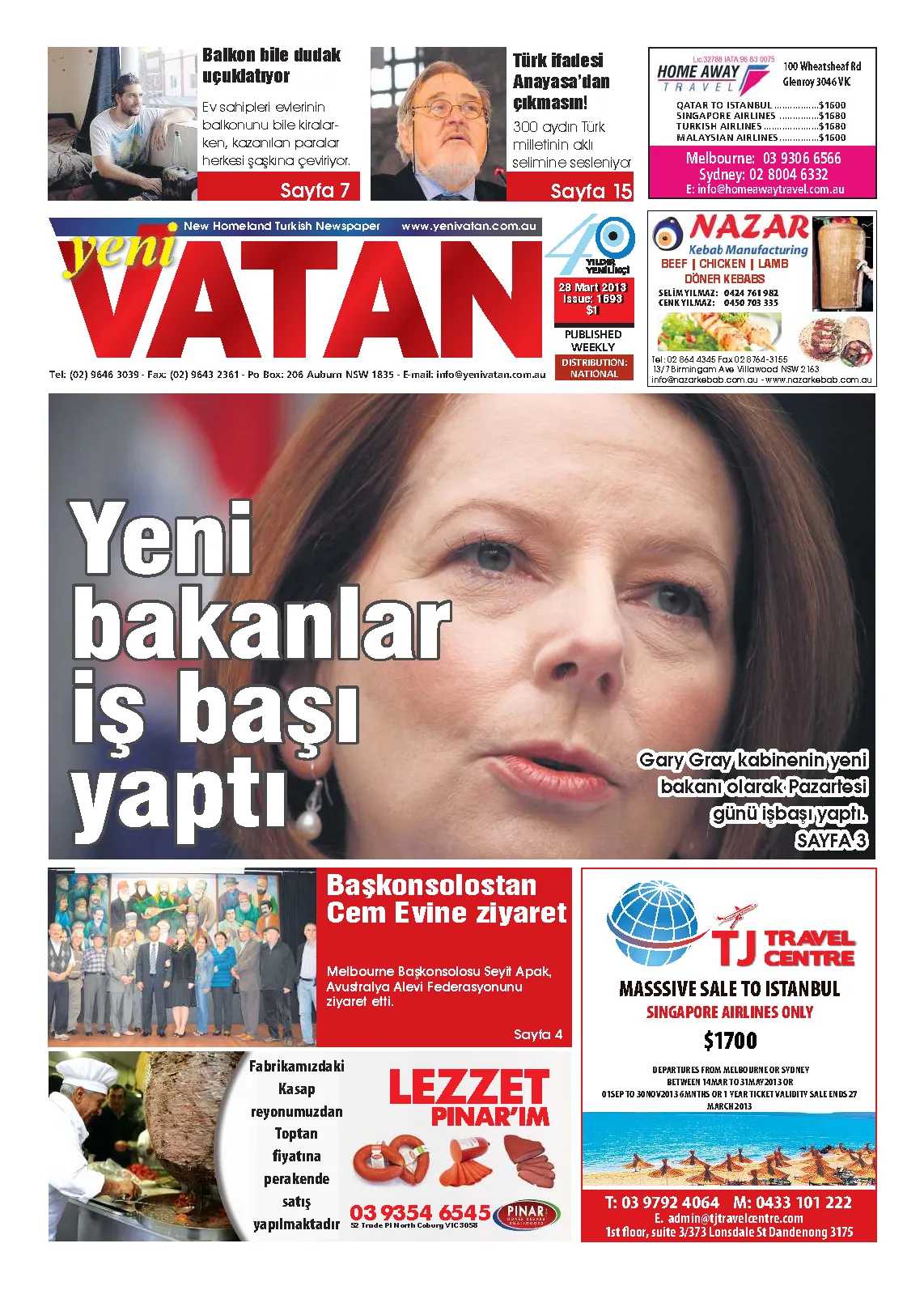 Yeni Vatan – 28 Mart 2013 – Sayı 1693