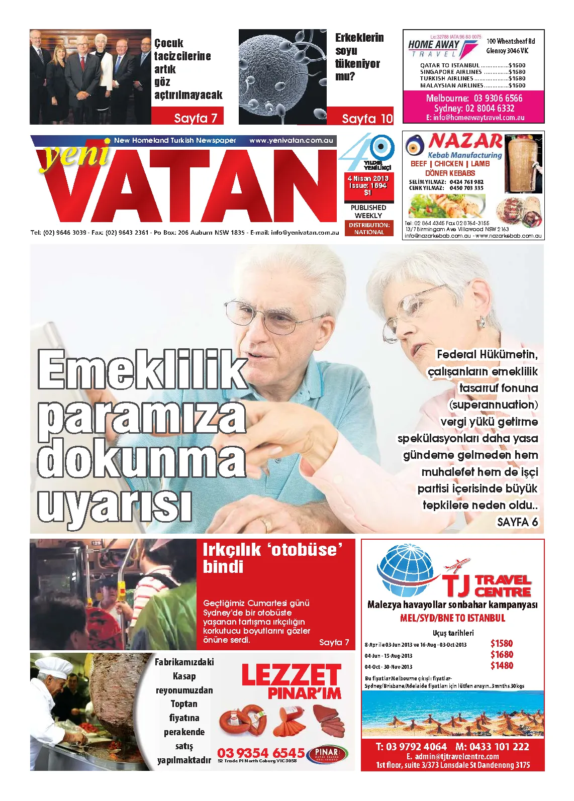 Yeni Vatan – 4 Nisan 2013 – Sayı 1694