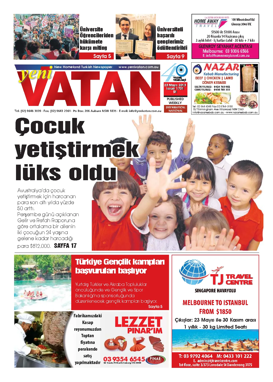 Yeni Vatan – 23 Mayıs 2013 – Sayı 1701