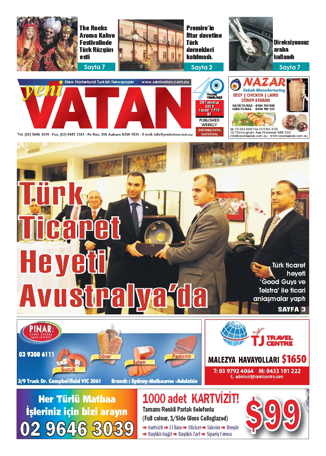 Yeni Vatan – 25 Temmuz 2013 – Sayı 1710