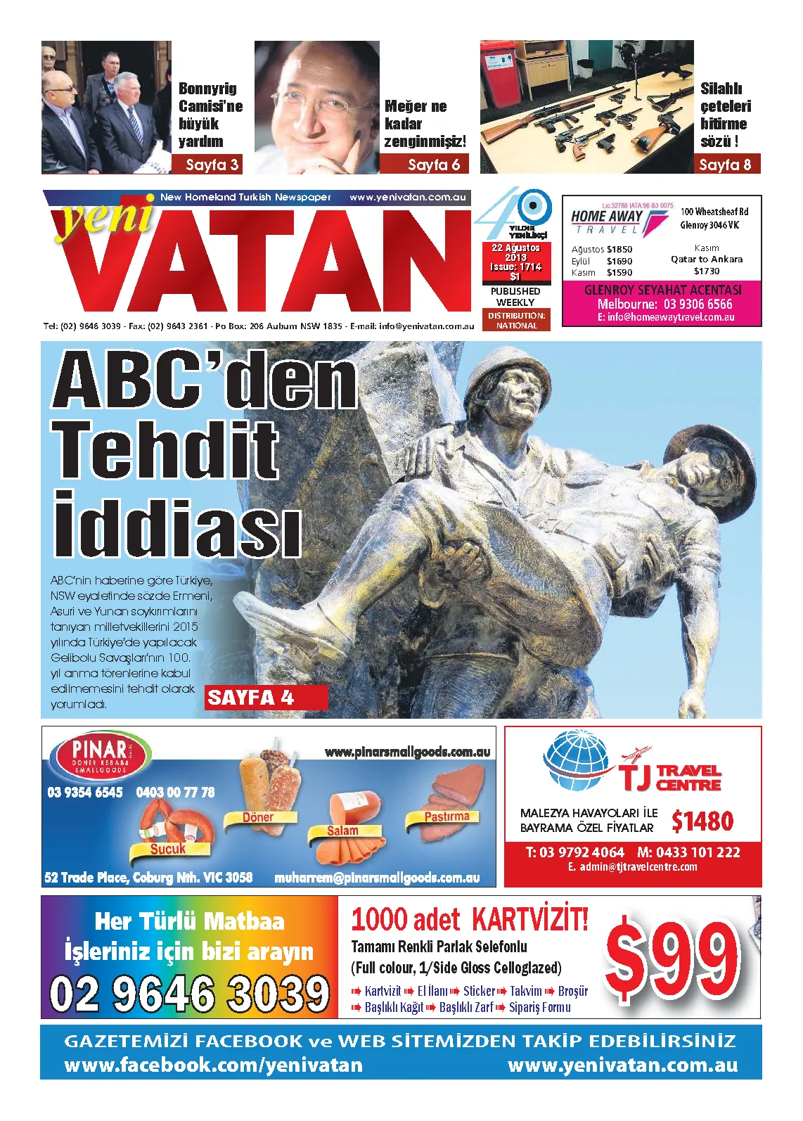 Yeni Vatan – 22 Ağustos 2013 – Sayı 1714